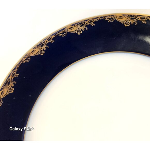 Rare Rosenthal Classic Rose Collection Salad Plates Navy & Gold Scroll Set of 2 - Picture 5 of 7